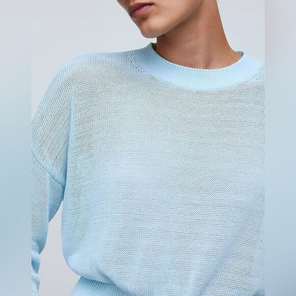 NWT Madewell Loose Knit Crewneck Sweater in Clarity Blue - Picture 5 of 9